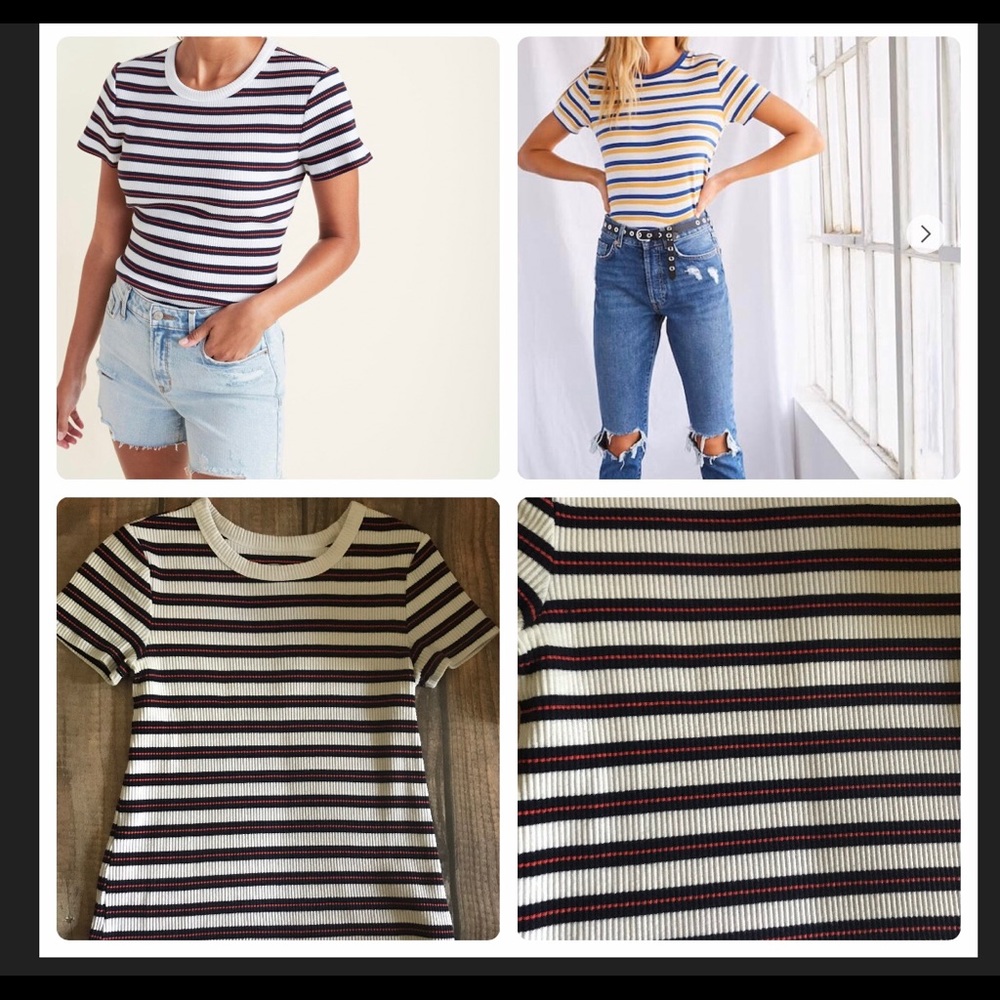 70’s inspired striped ribbed tee